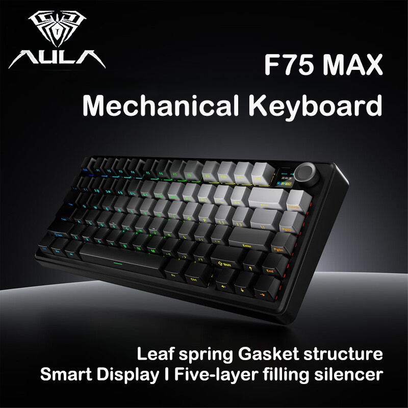 Gaming Keyboard Hot Swappable - Teclado Mecánico AULA F75 MAX 75%