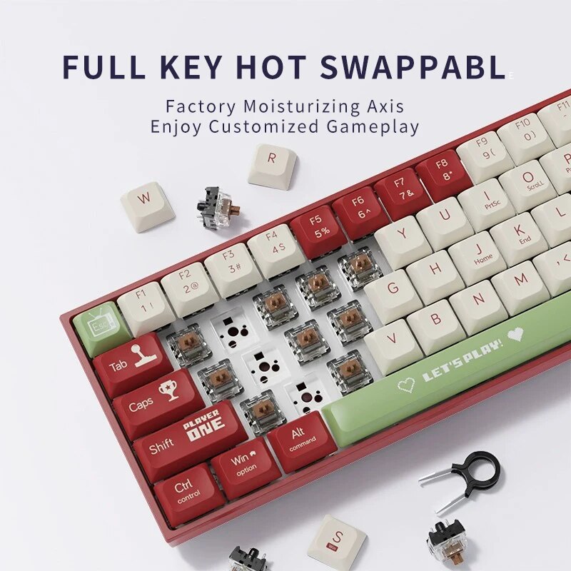 AJAZZ-Teclado mecánico AK680 p - Gaming Keyboard Hot Swappable reseña y precio