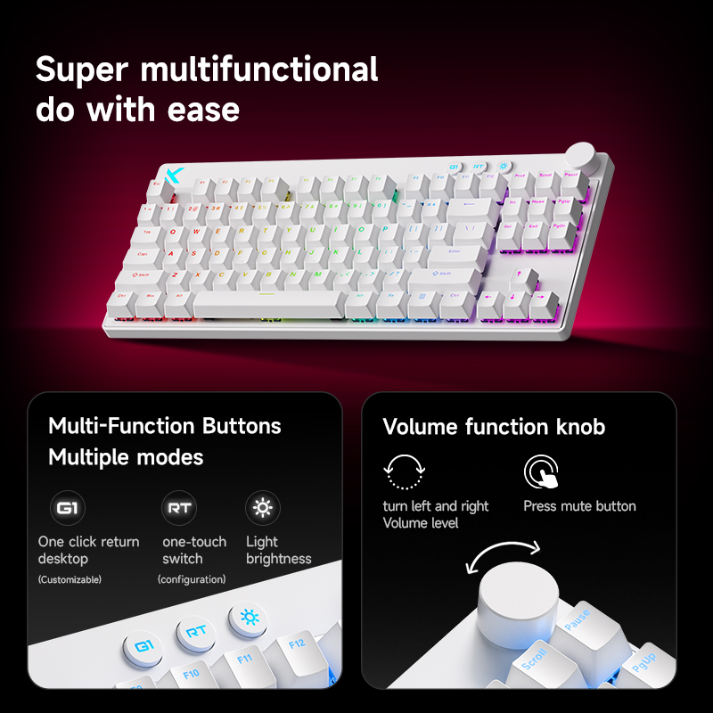 Mchose Mix87 teclado con inter - Gaming Keyboard Hot Swappable reseña y precio