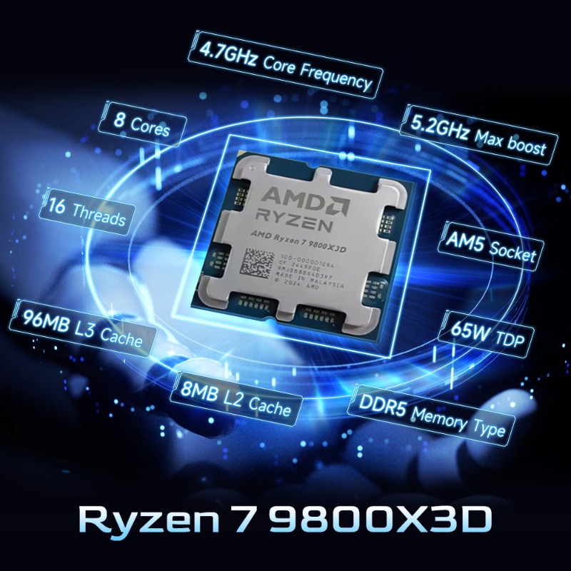 CPU AMD Ryzen 7 9800X3D para C - Amd Cpu Ryzen 7 reseña y precio